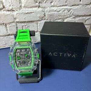 Activa x Invicta 44.3 skeleton dial watch